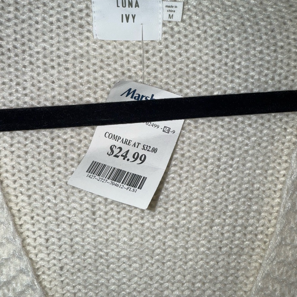 NWT Floral Cardigan Sweater - Cream and Pink - Picture 3 of 3